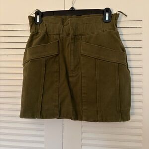 Zara Olive Cargo Mini Skirt